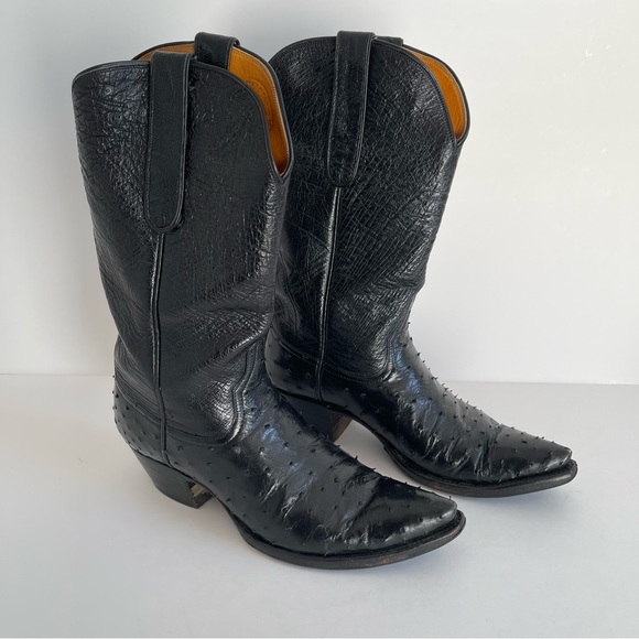 Falconhead - Cowboy Boots Western Ostrich Leather Handmade - Picture 1 of 11